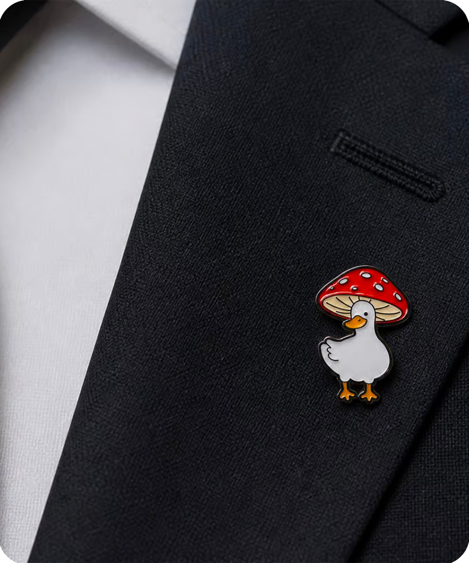 Mushroom Goose Enamel Pin Badge