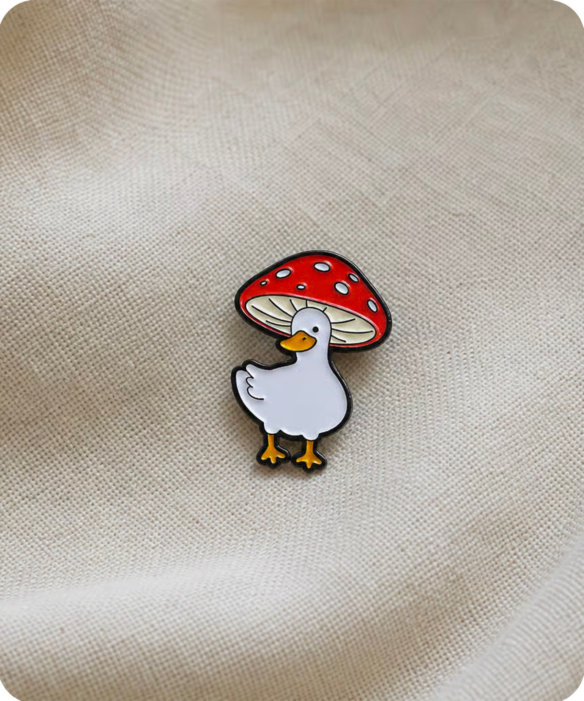Mushroom Goose Enamel Pin Badge