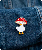 Mushroom Goose Enamel Pin Badge