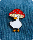 Mushroom Goose Enamel Pin Badge