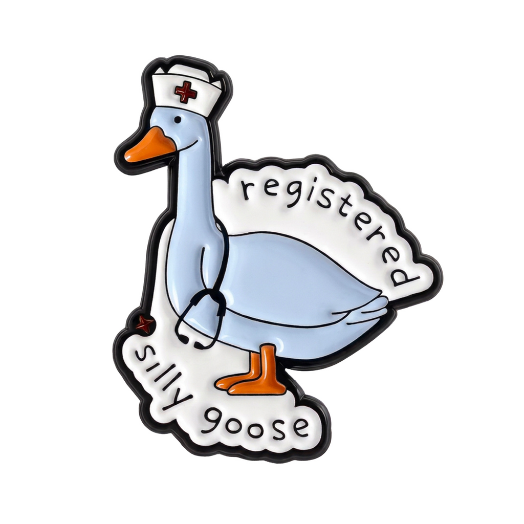 Registered Silly Goose Nurse Enamel Lapel Pin Badge