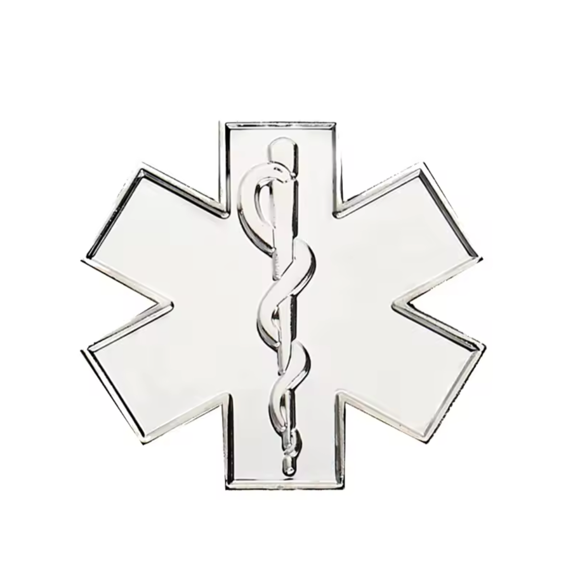 Silver Medical Ambulance Star Pin Badge