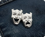 Comedy and Tragedy Drama Silver Pin Badge
