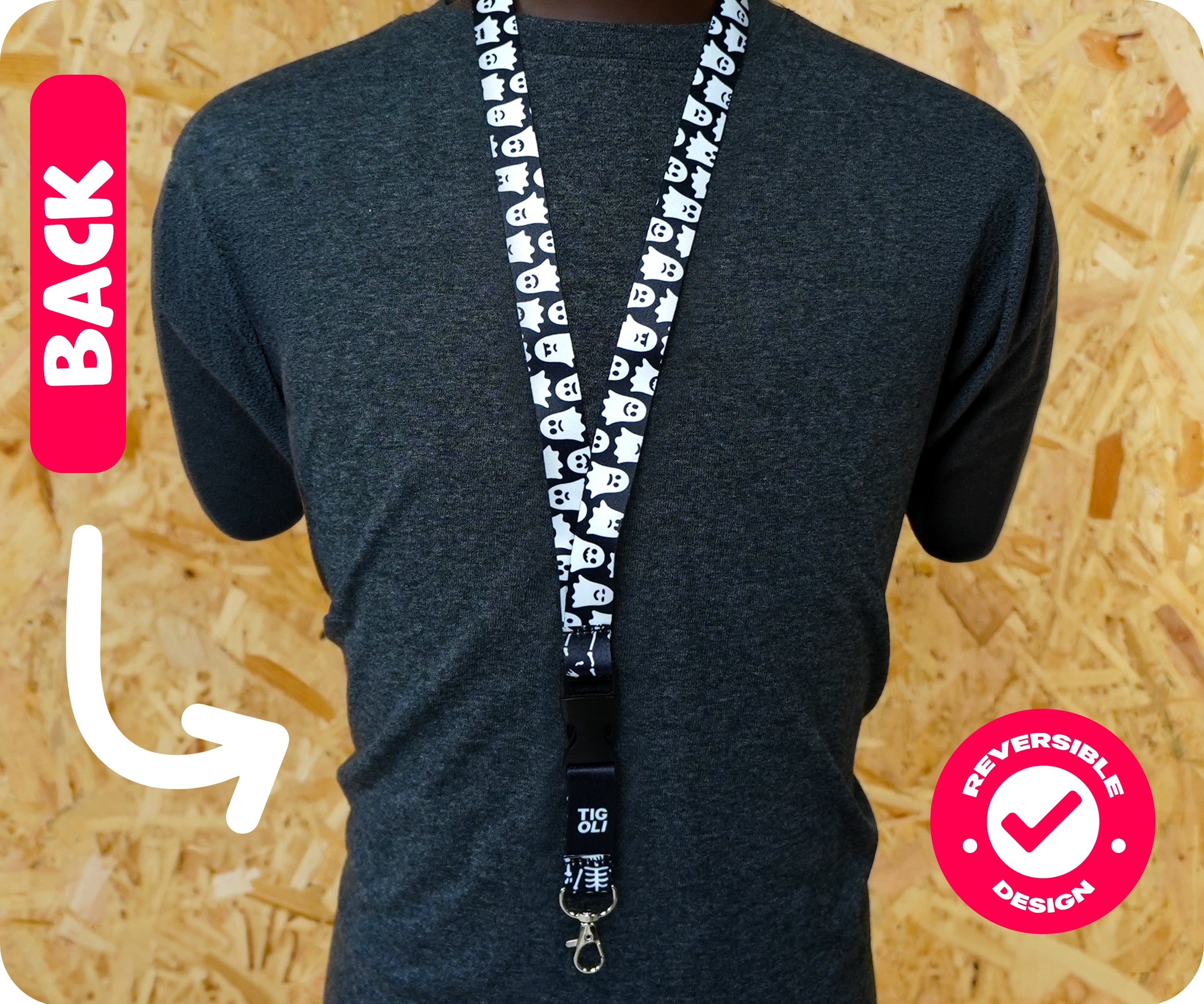 Skeleton & Ghosts Halloween Spooky Lanyard