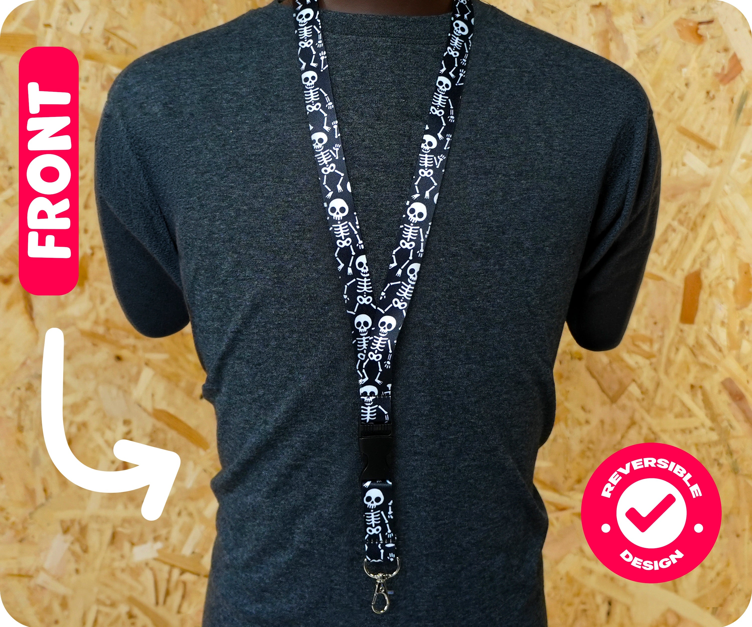 Skeleton & Ghosts Halloween Spooky Lanyard
