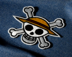 Parche termoadhesivo de calavera pirata y tibias cruzadas (7x 7cm)