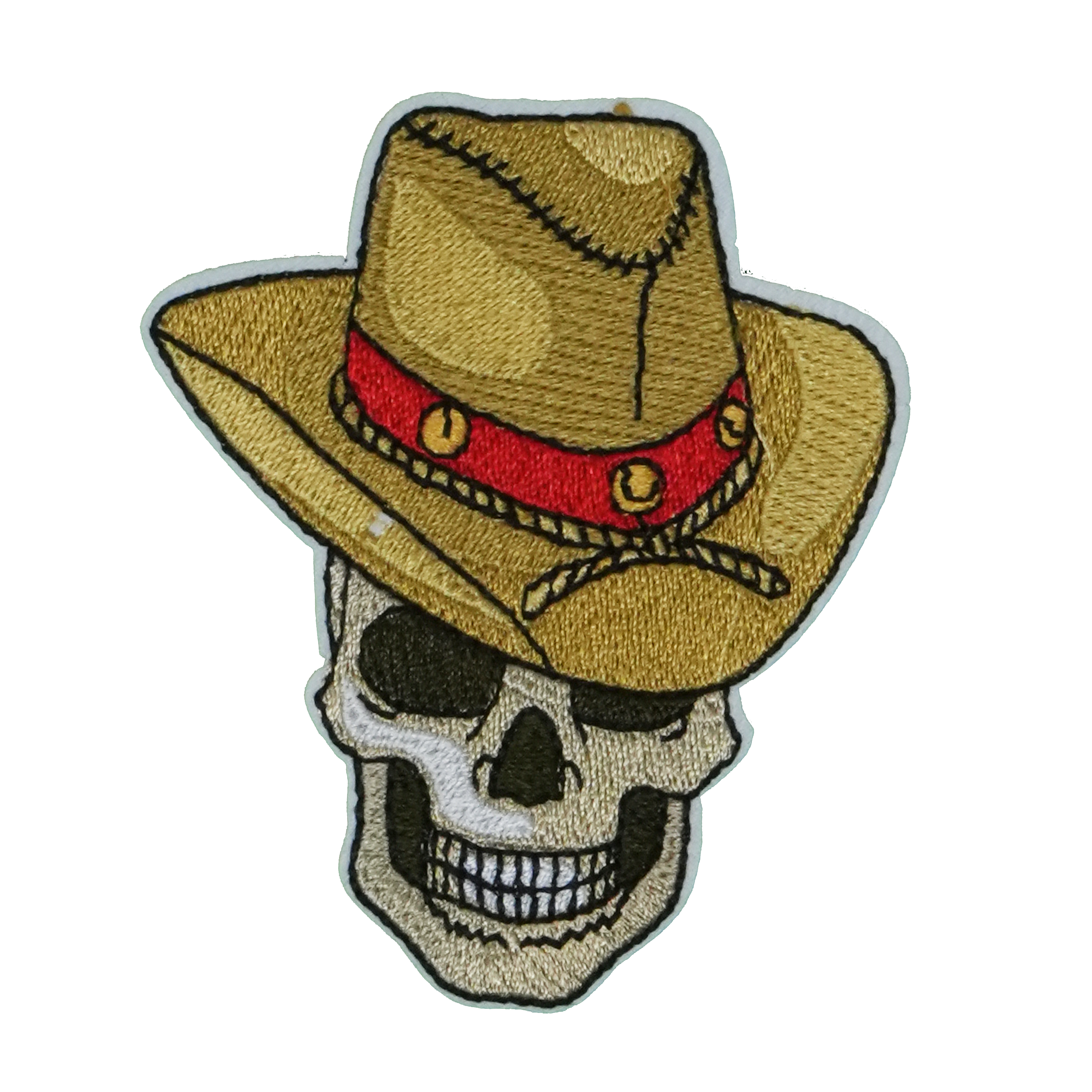 Parche termoadhesivo de calavera de vaquero muerto (6,5 x 8 cm) Imagen principal del producto