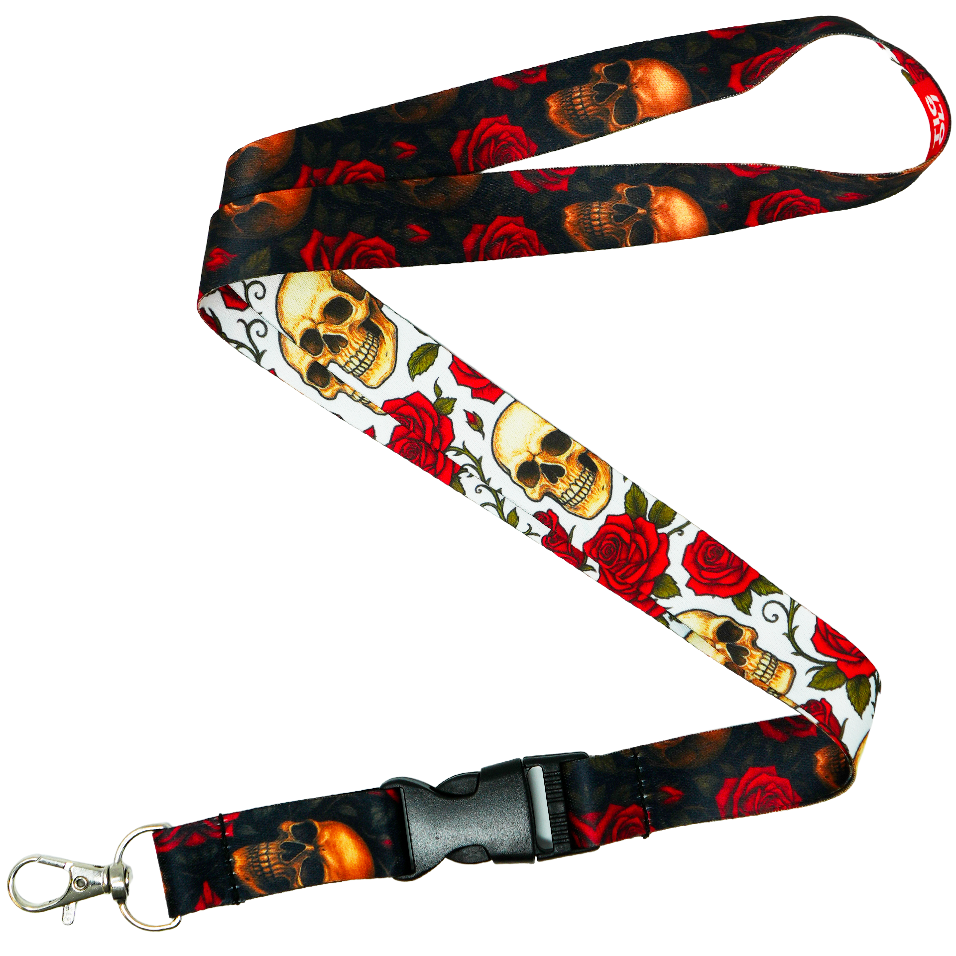 Cordón con diseño de calaveras y rosas Imagen principal del producto