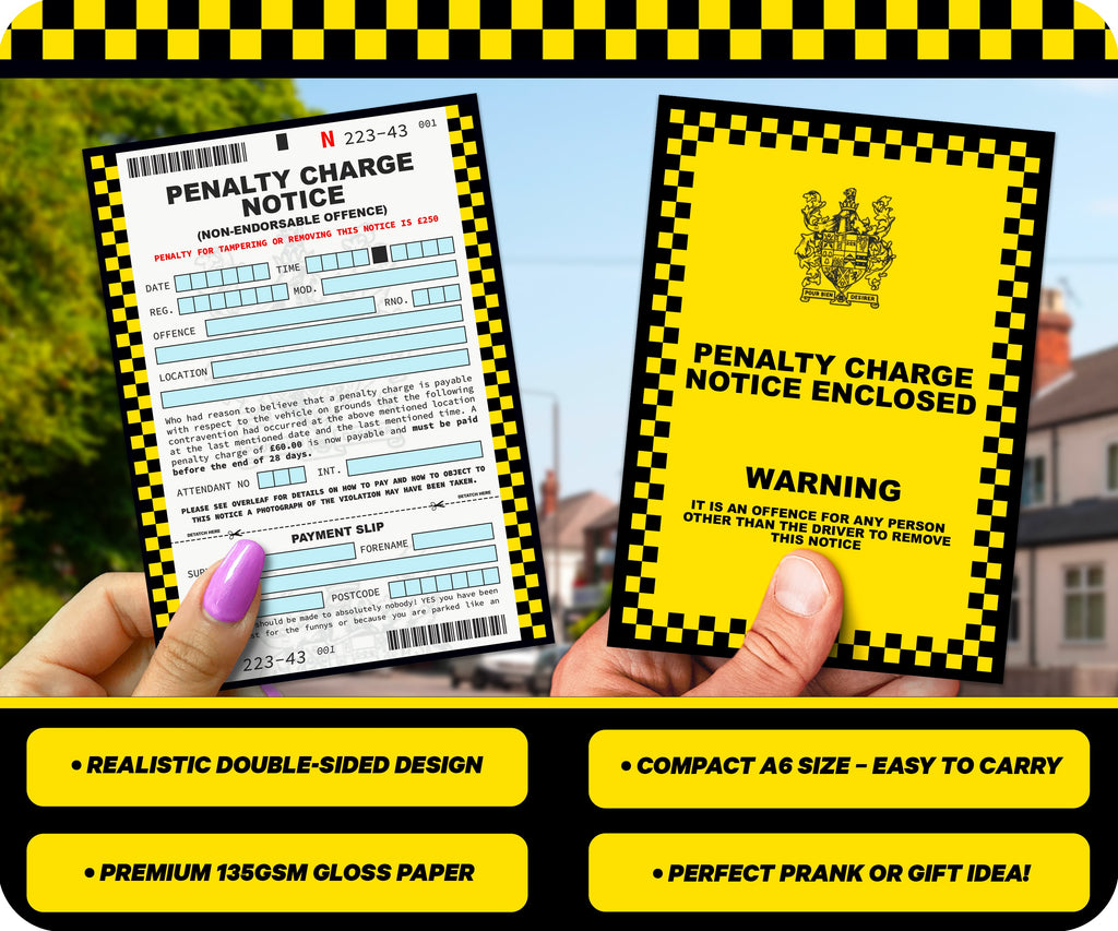 20 X Official Looking Novelty Joke Prank Funny Parking Tickets