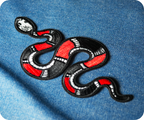 Slithering Coral Snake Iron On Patch (13 x 7cm)