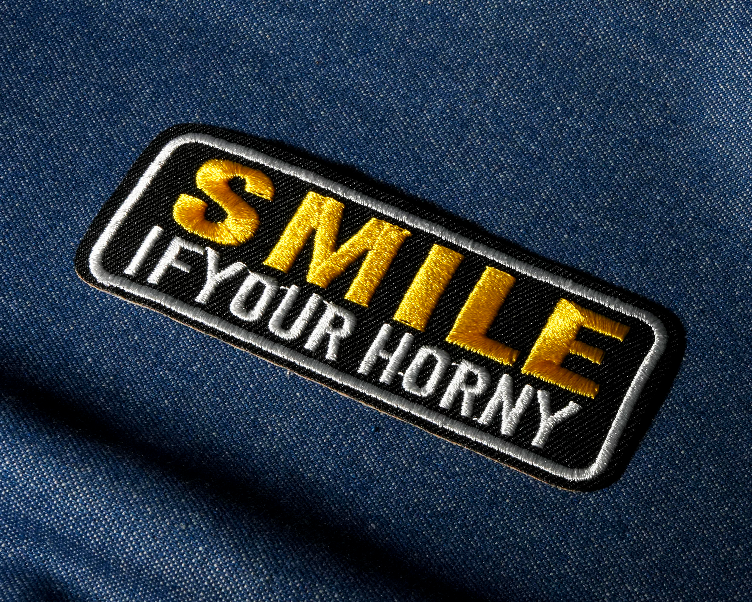 Smile If Your Horny Patch Iron On (8 x 10cm) Secondary image
