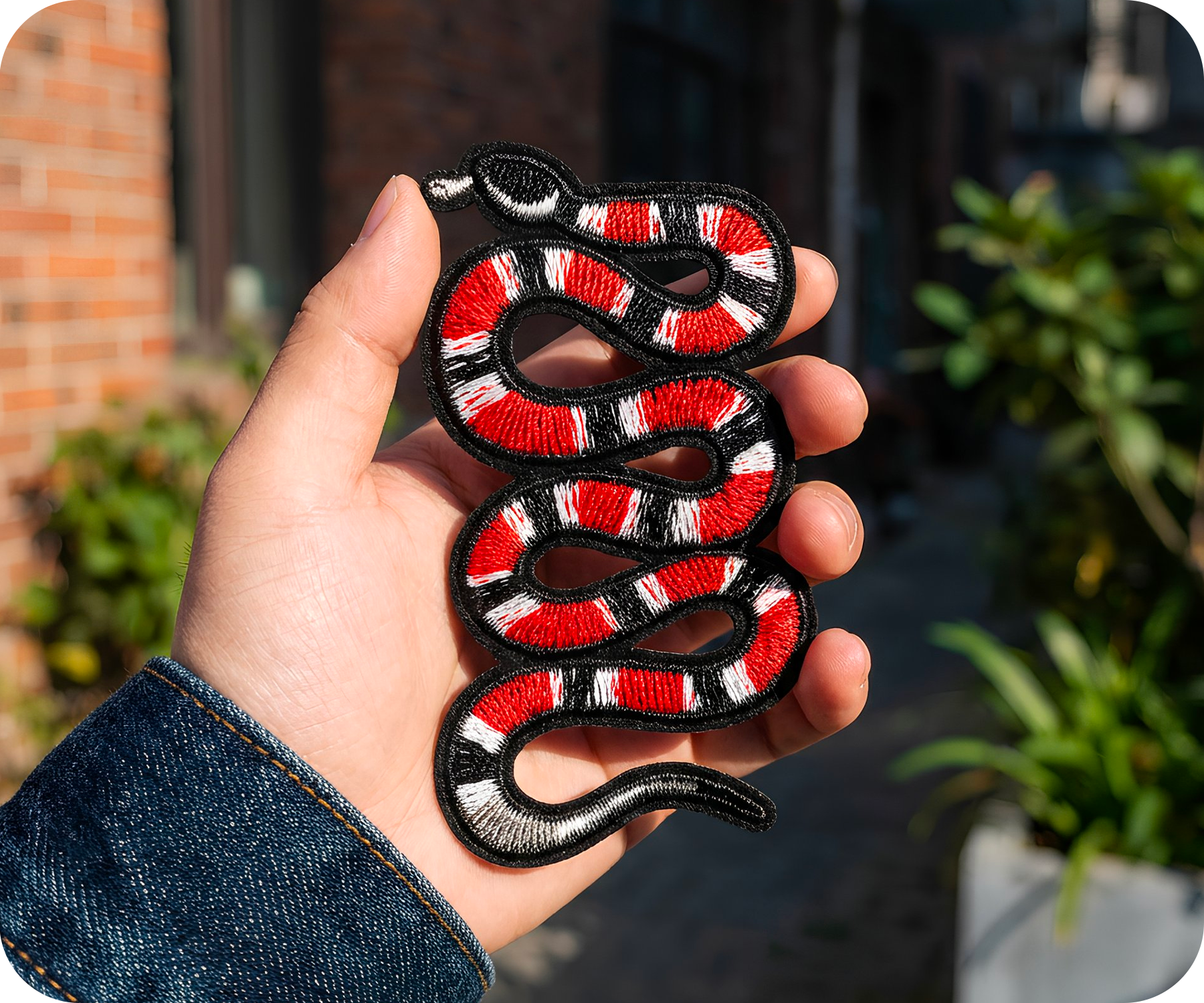 Coral Snake Iron On Patch (10 x 4cm) Secondary image