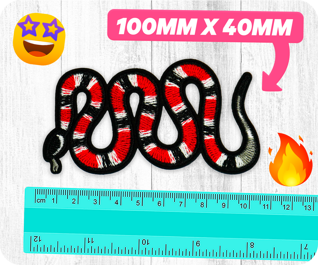 Coral Snake Iron On Patch (10 x 4cm)