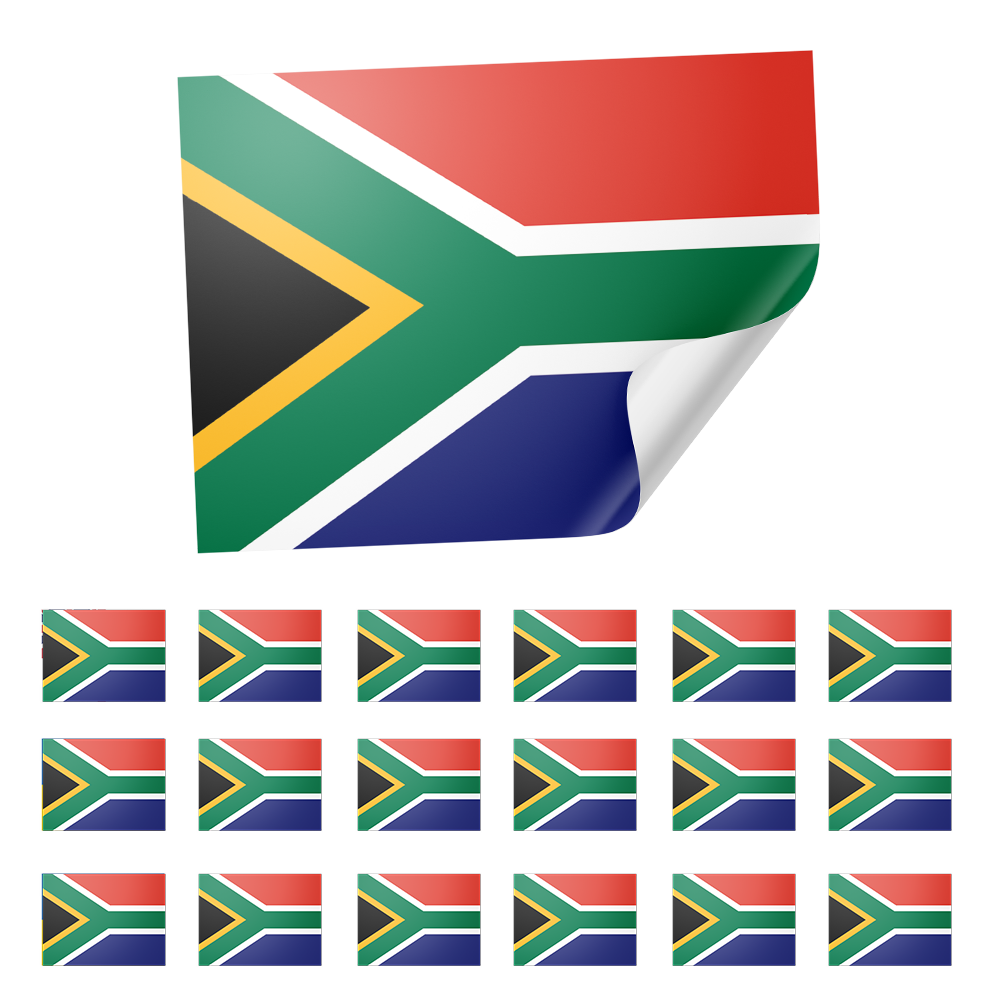 20 X South Africa Flag Stickers