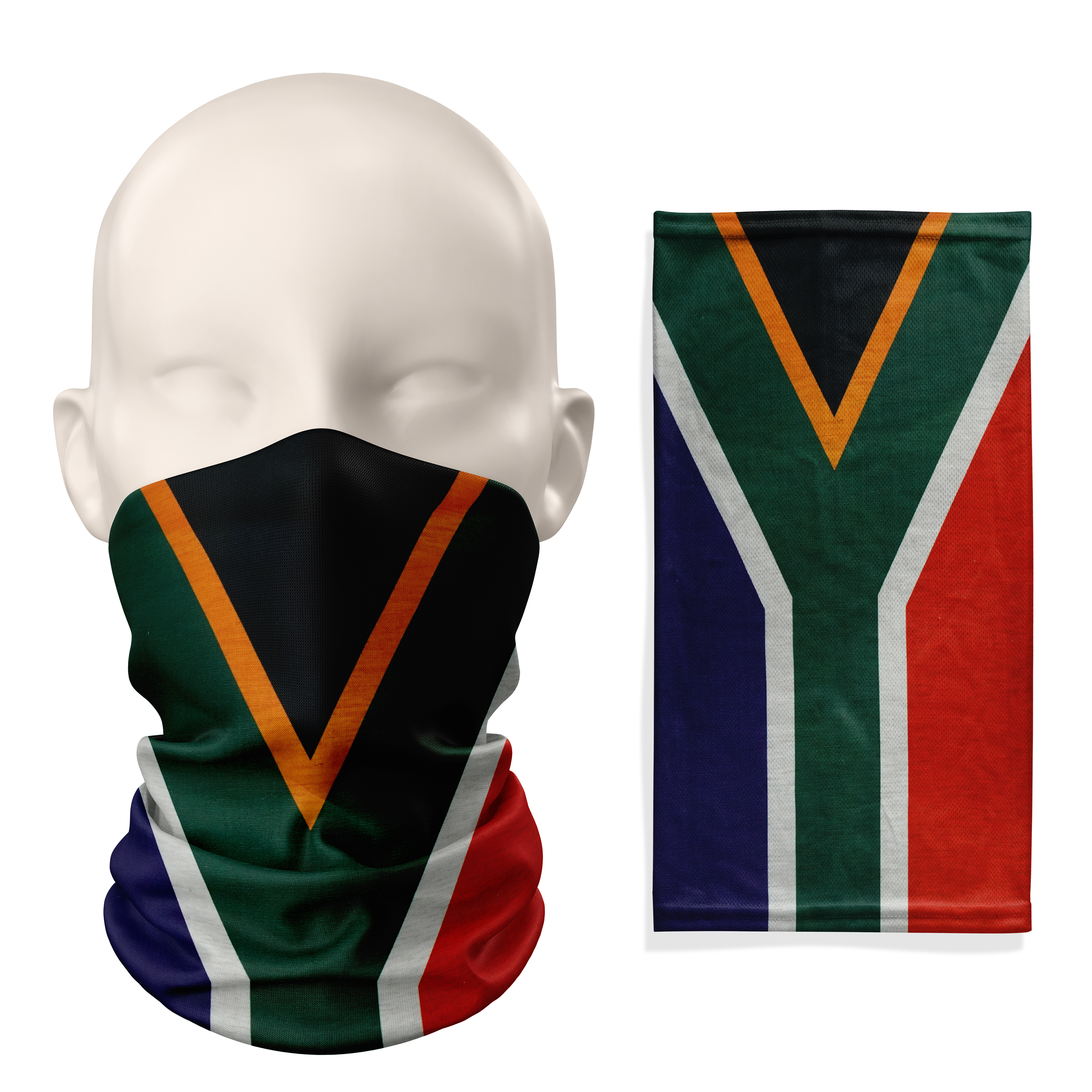 Snood con la bandera de Sudáfrica – Mascarilla transpirable, braga de cuello, cubrebocas