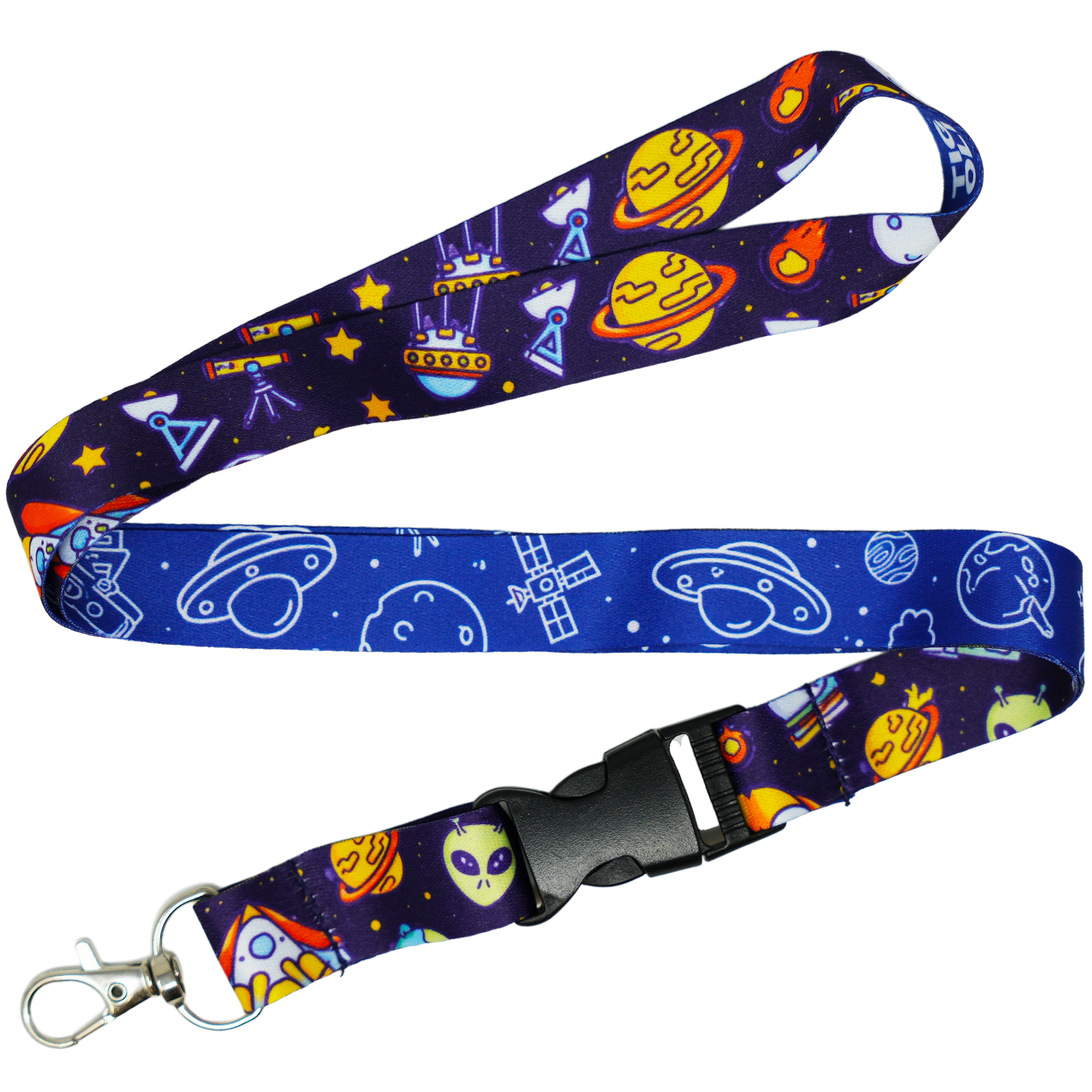 Space Galaxy Alien UFO Lanyard Keychain Main image