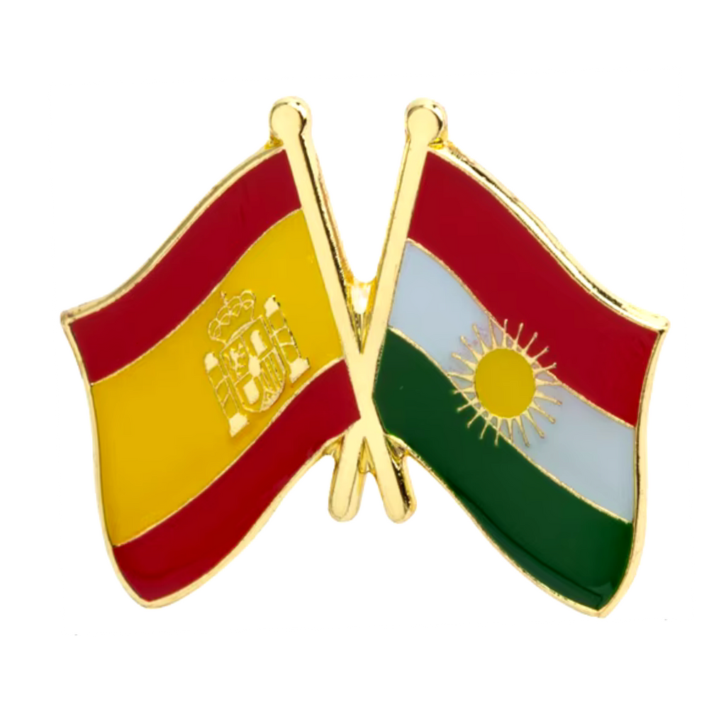 Spain & Kurdistan Friendship Pin Badge
