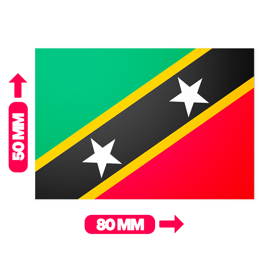 20 X Saint Kitts and Nevis Flag Stickers