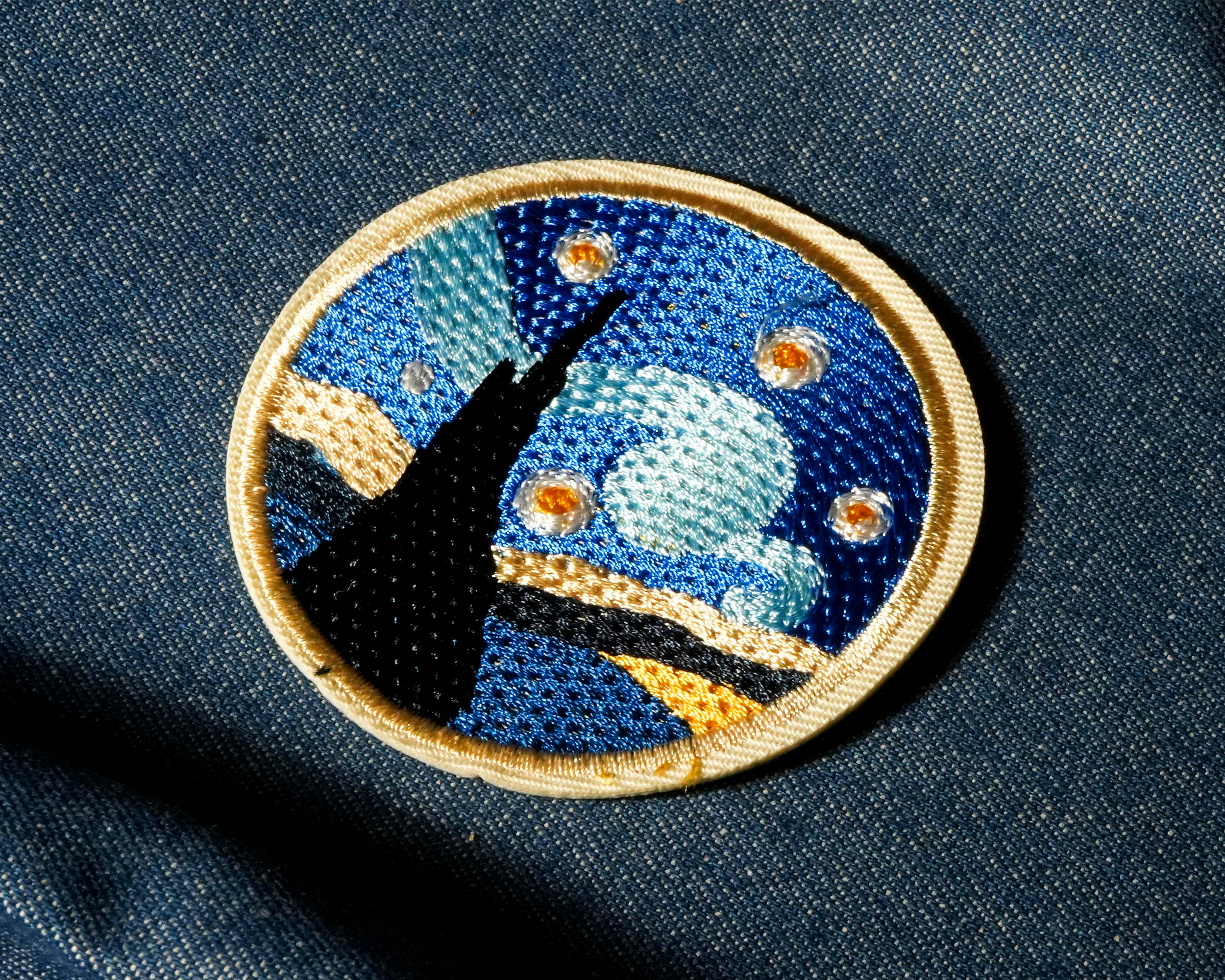 Starry Night Van Gogh Round Patch Iron On (7 x 7cm) Secondary image