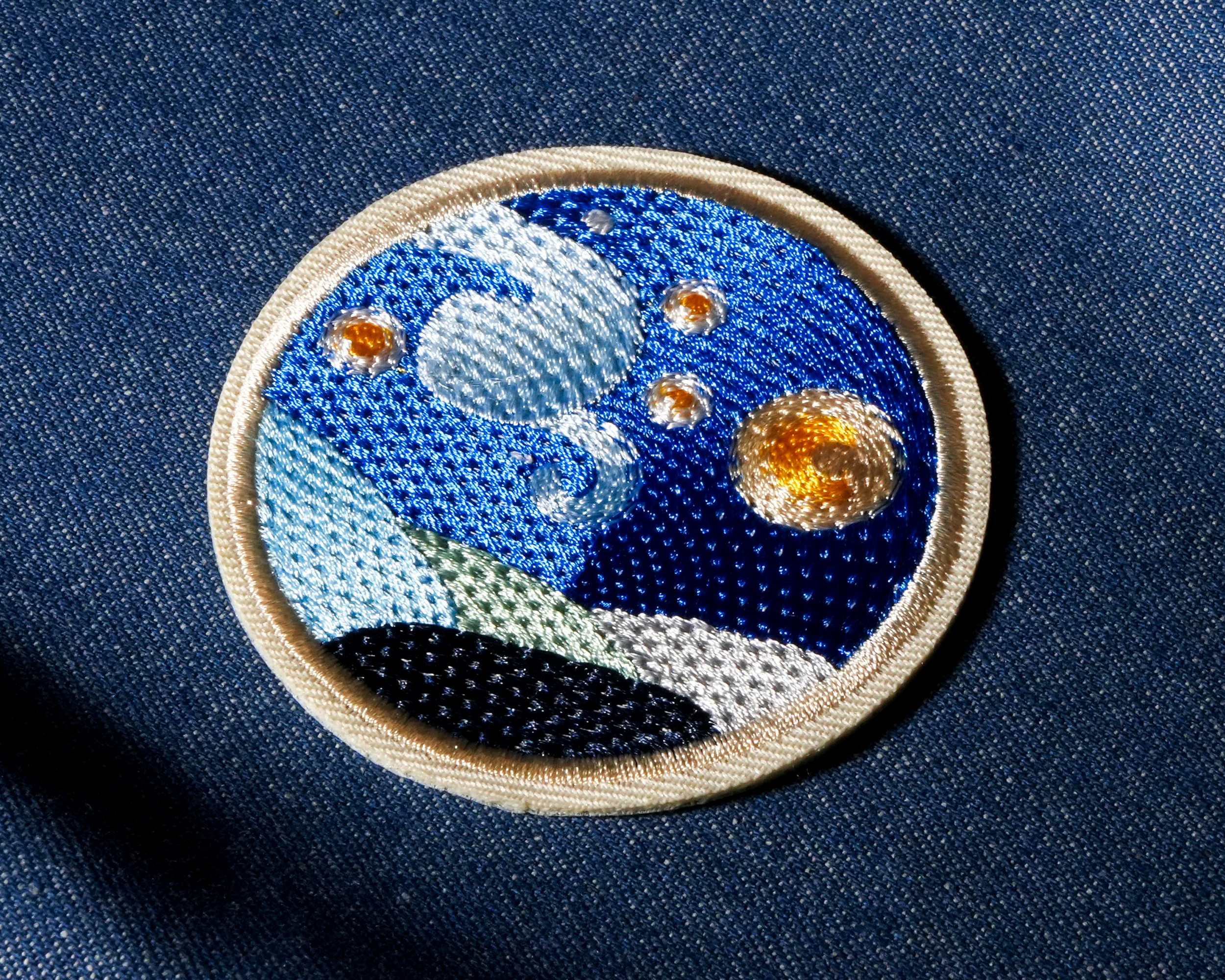 Starry Night Hills Round Patch Iron On (7 x 7cm) Secondary image