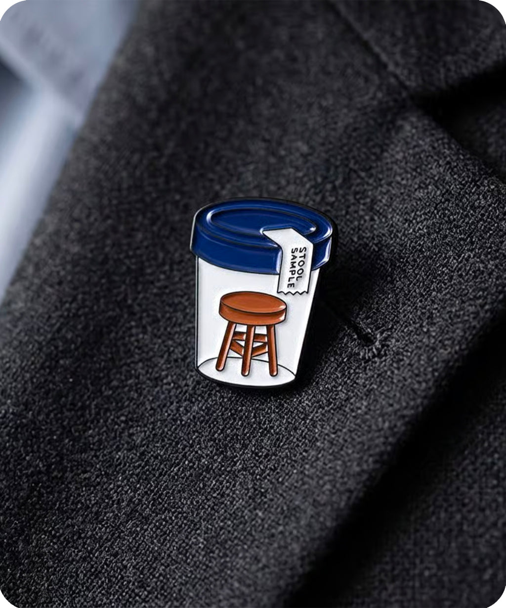 Stool Sample Enamel Pin Badge