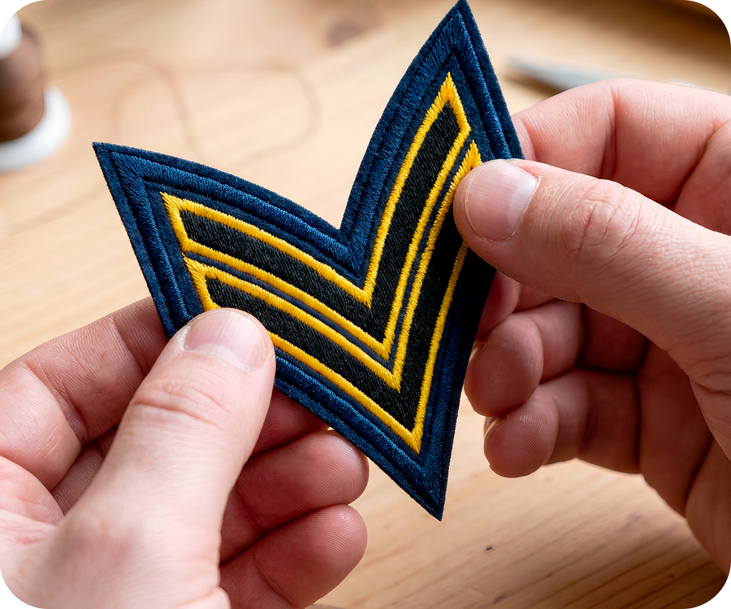 Corporal Military Rank Insignia Iron On Patch (8 x 10cm)