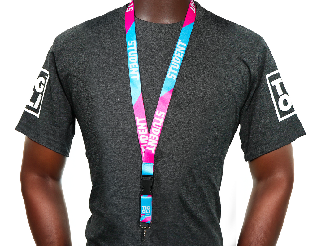 Student Blue & Pink Uni Flag Lanyard