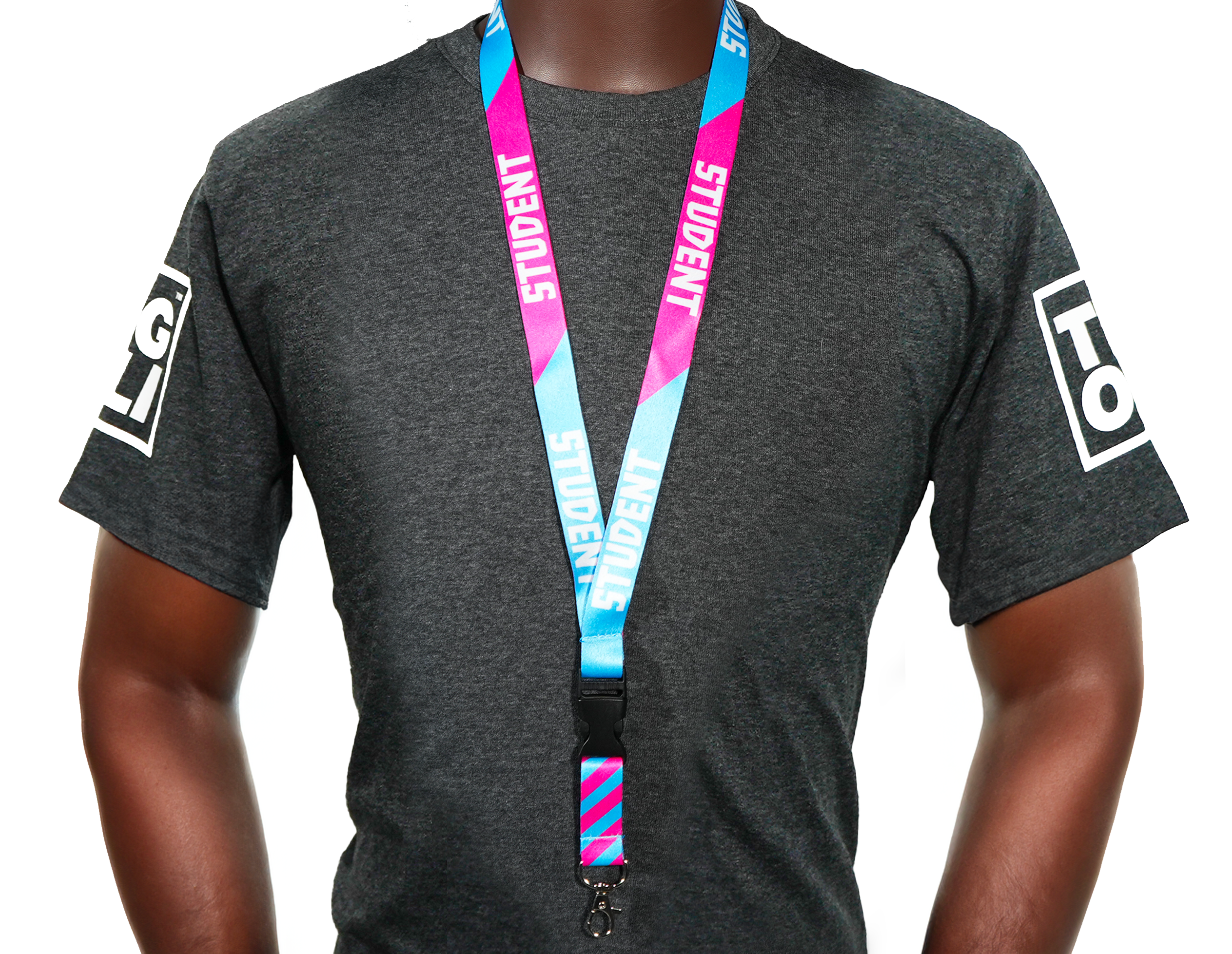 Student Blue & Pink Uni Flag Lanyard Secondary image