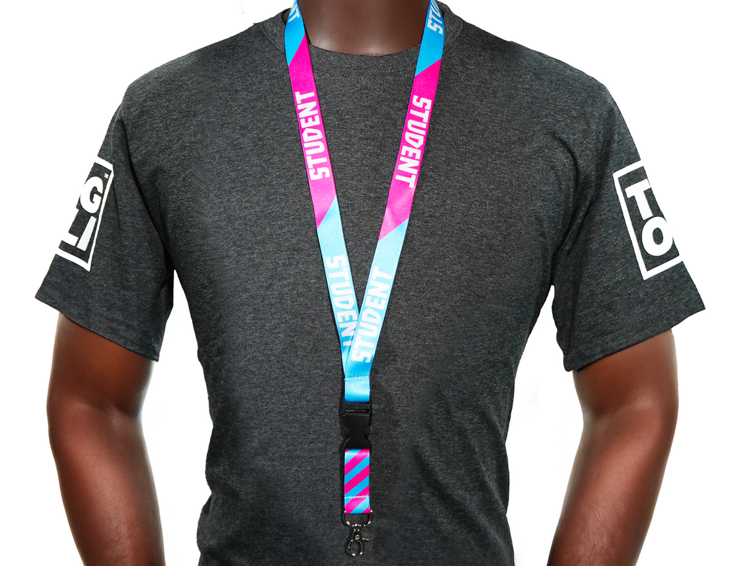 Student Blue & Pink Uni Flag Lanyard