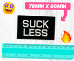 Suck Less Black Iron On Patch (7.8 x 5cm)
