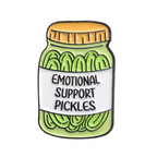 Emotional Support Pickles Jar Pin Badge