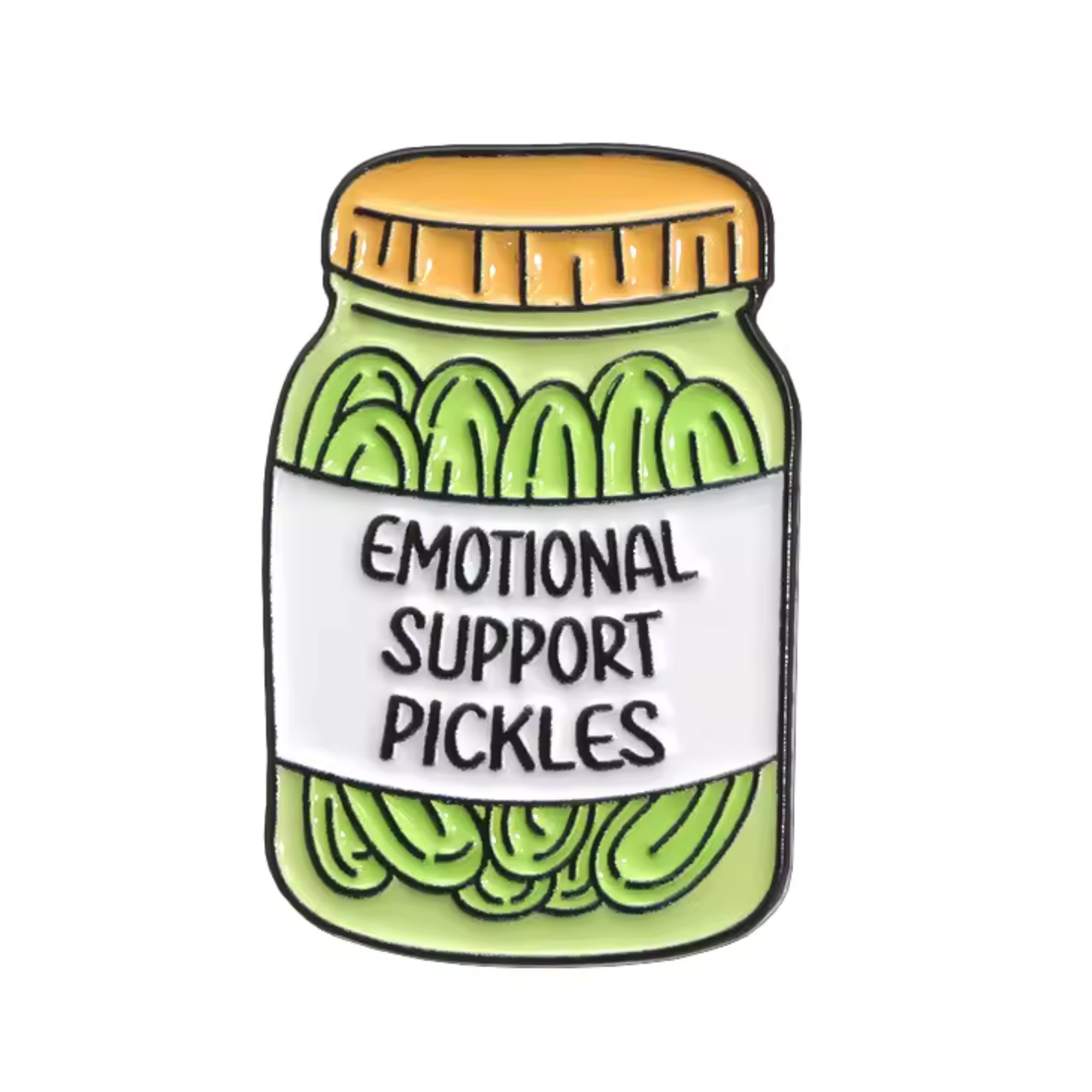 Emotional Support Pickles Jar Pin Badge
