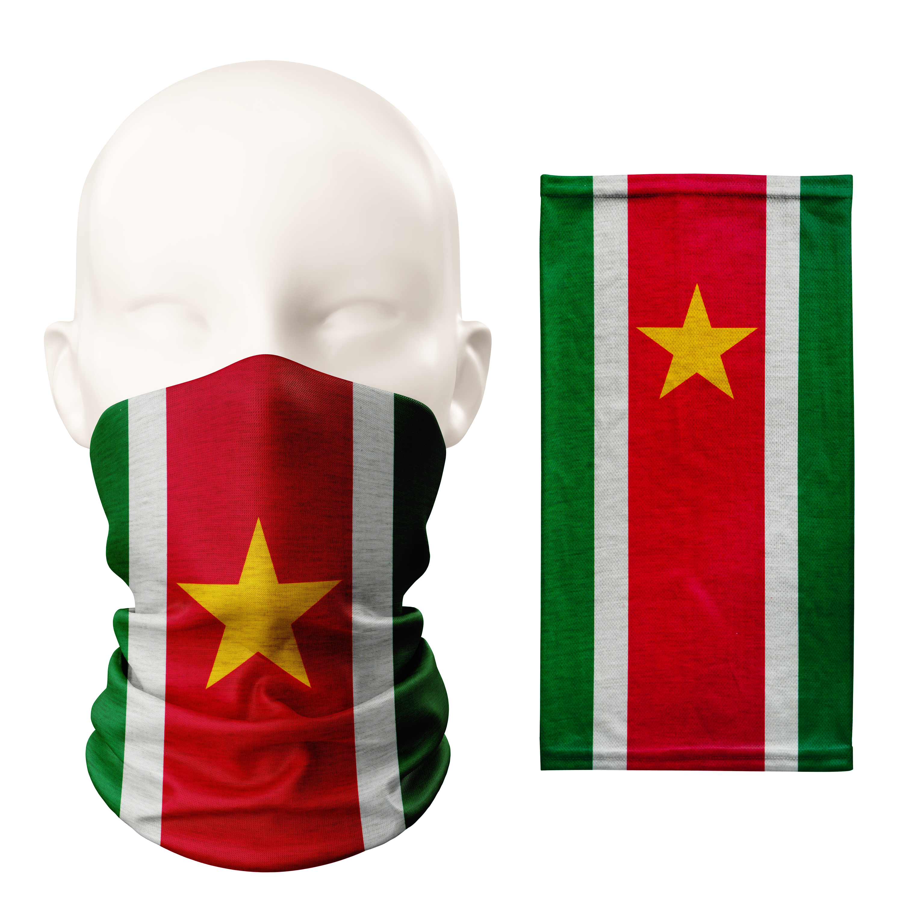 Pasamontañas con la bandera de Surinam – Cubrebocas transpirable tipo braga para el cuello