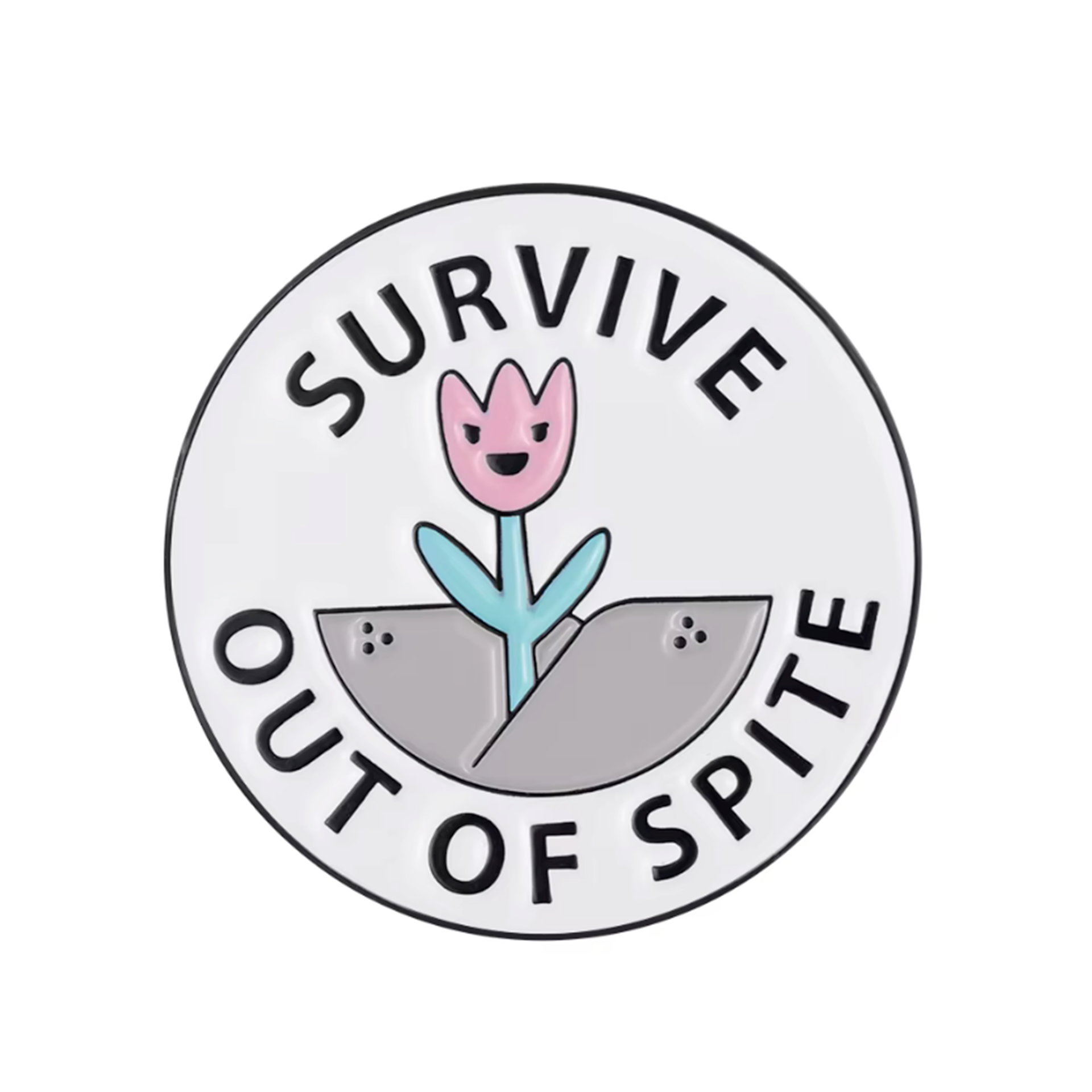Pin de Insignia de Flor "Survive Out Of Spite" Imagen principal del producto