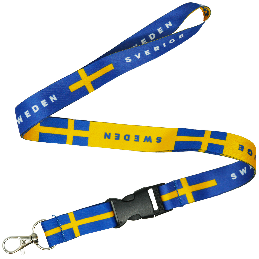 Sweden Flag Blue & Yellow “Sverige” Flag Lanyard