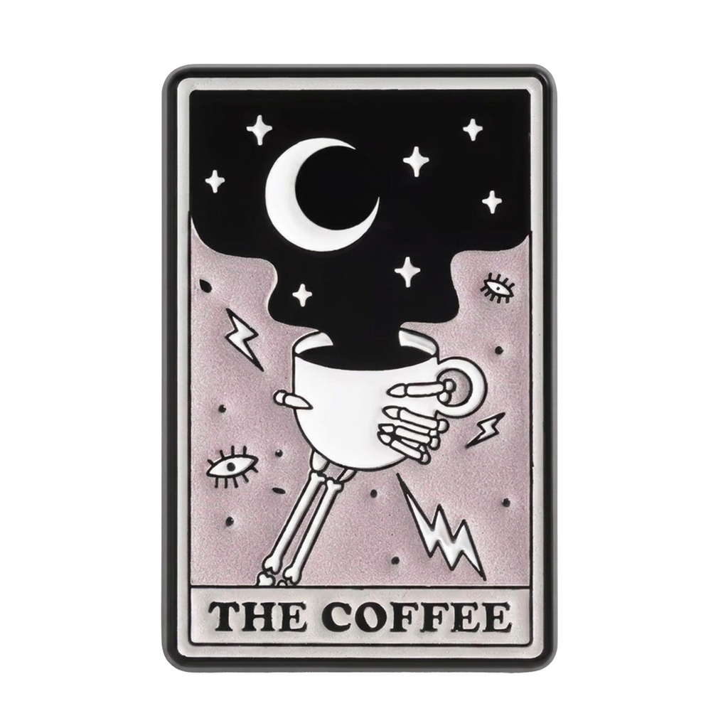 The Coffee Tarot Card Enamel Lapel Pin Badge