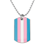 Progress Pride LGBTQI+ Flag Dog Tag Necklaces | Metal Enamel