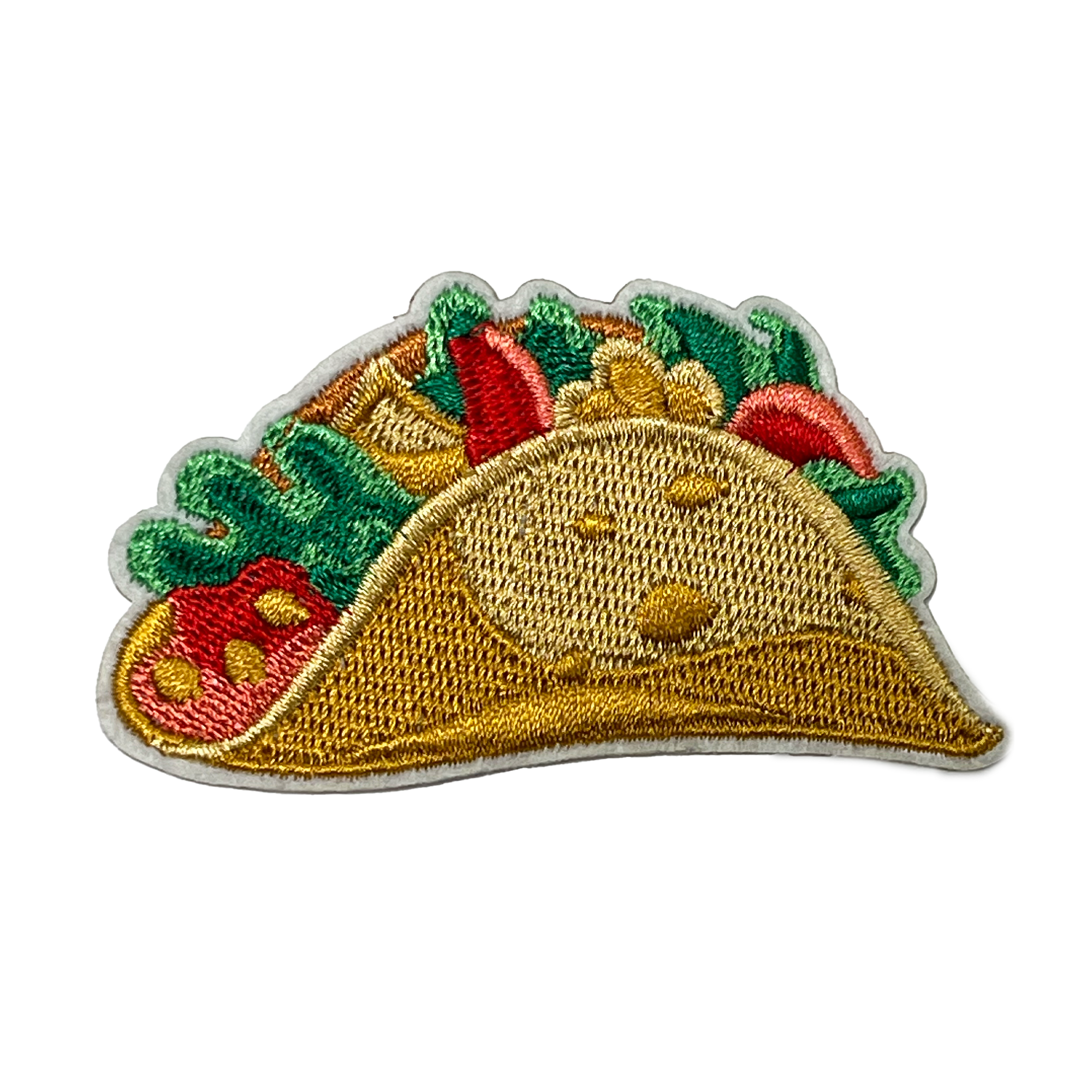 Parche bordado de taco mexicano (8 x 4 cm) Imagen principal del producto