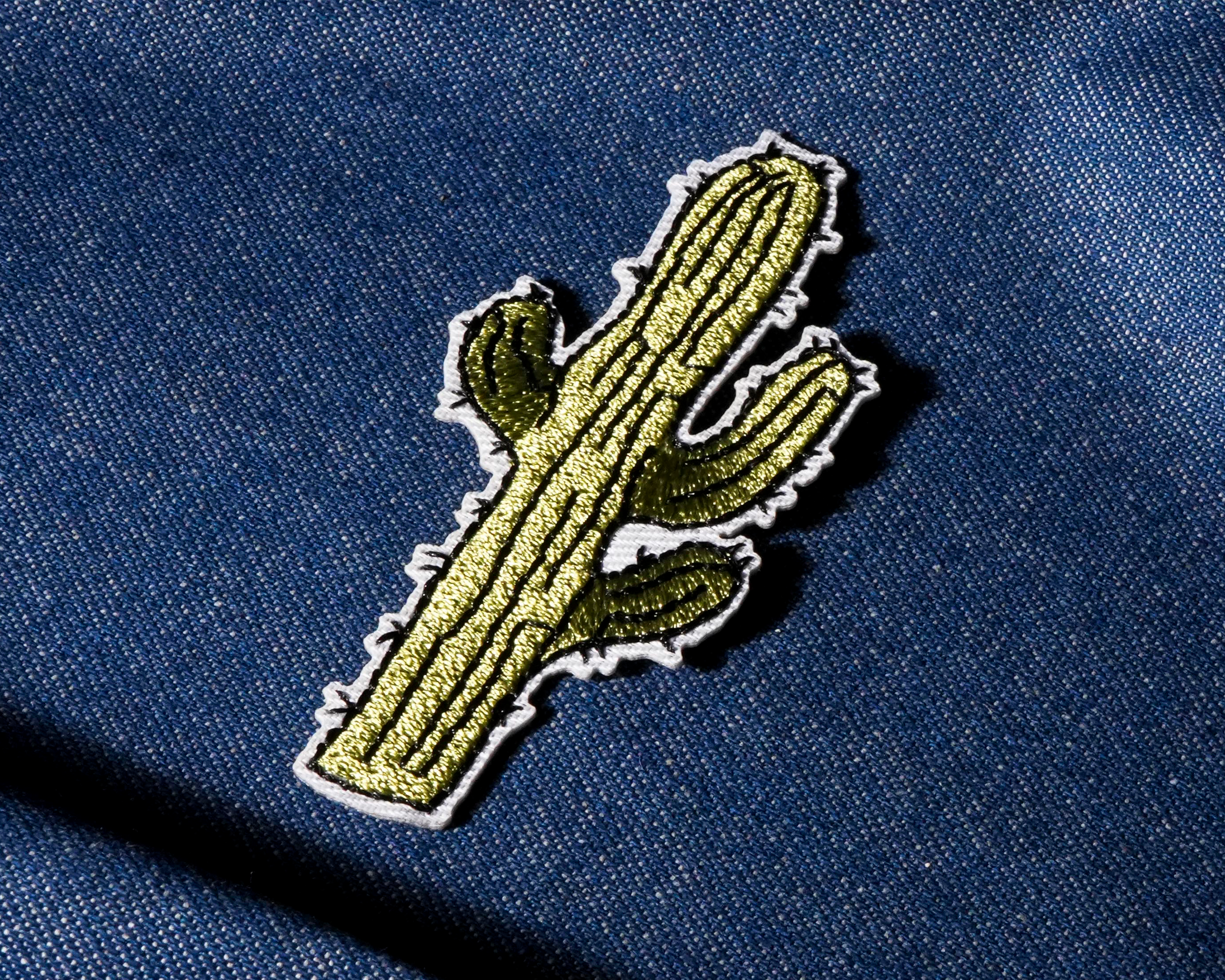Cactus 3 Arm Wild West Patch Iron On (8 x 3cm) Secondary image