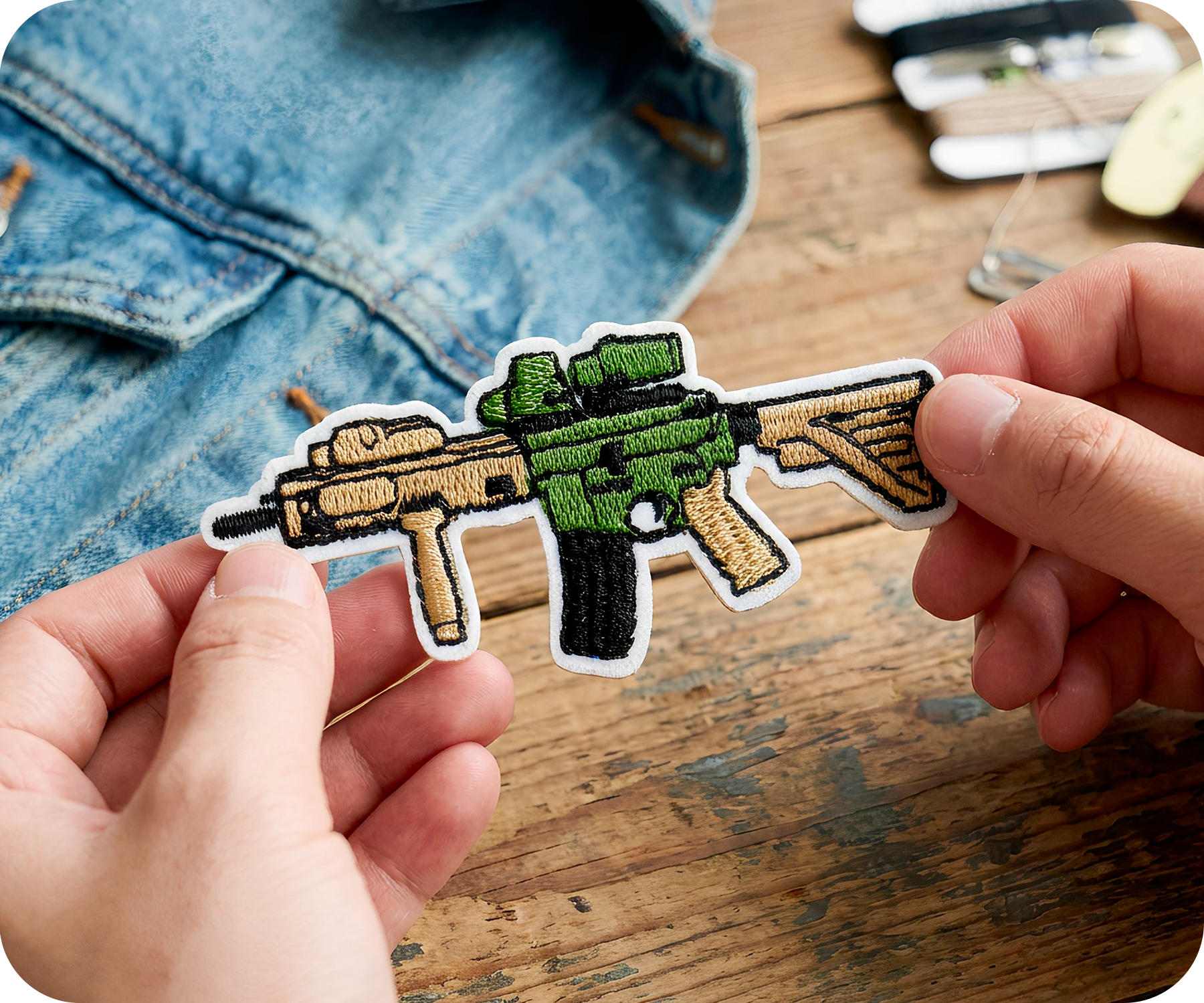 Parche Termoadhesivo de Rifle Carabina AR-15/M4 (8 x 3.2cm) Imagen secundaria del producto