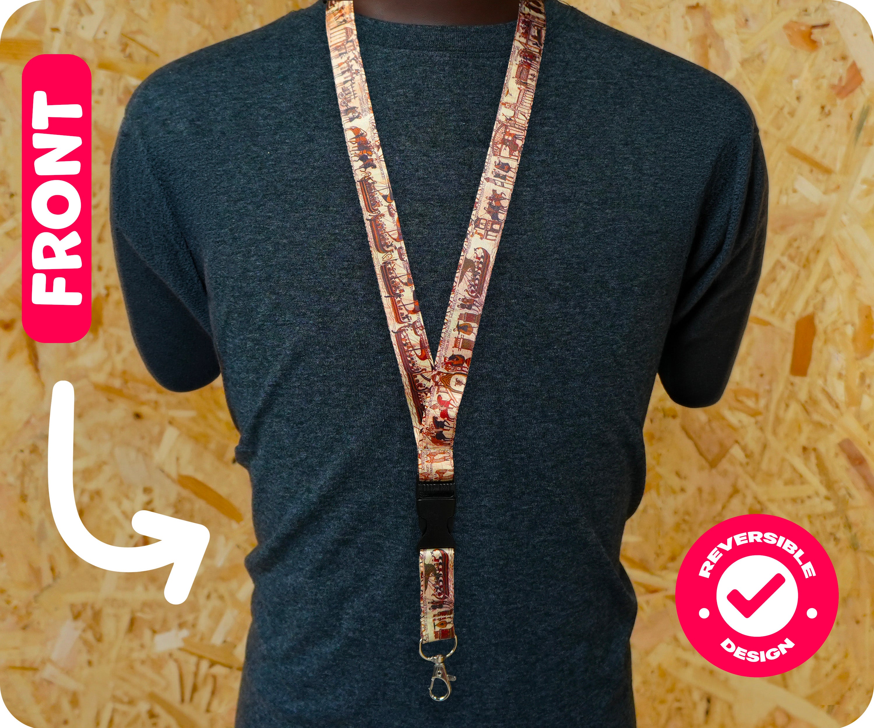 Medieval Tapestry Bayeux Historical Lanyard Imagen secundaria del producto