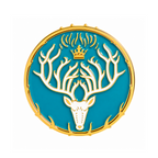 Stag Head Crown Enamel Lapel Pin Badge
