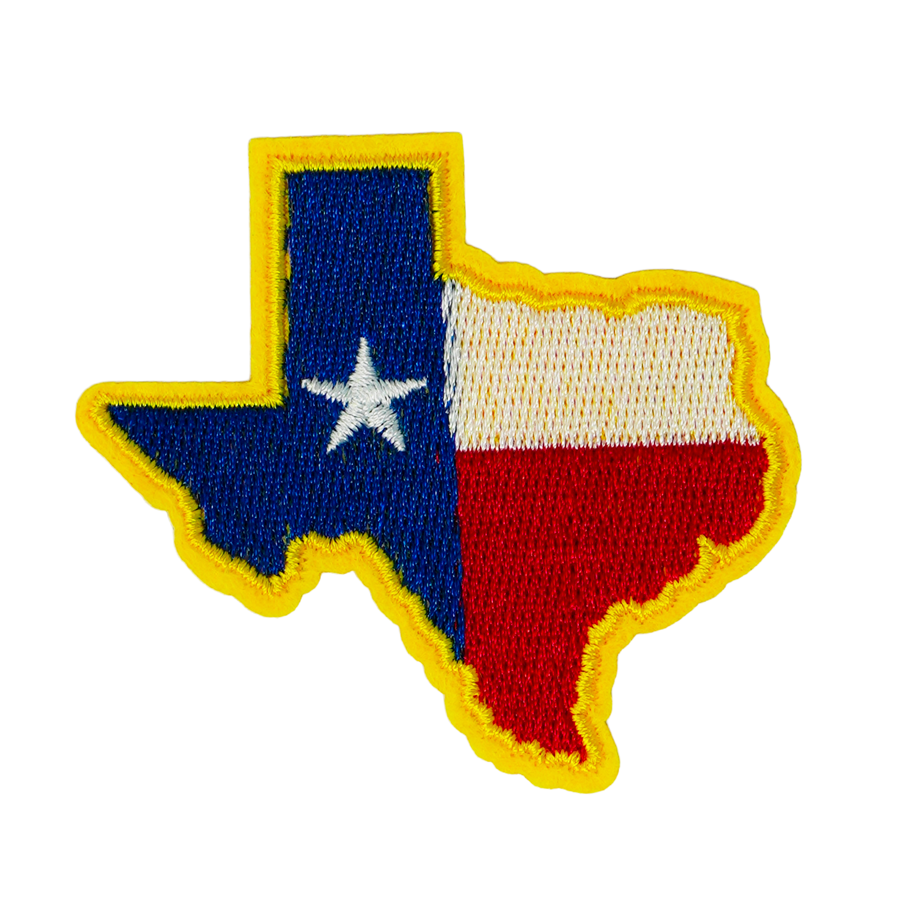 Texas State Shape & Flag Iron On Patch (6.5 x 6cm) Main image