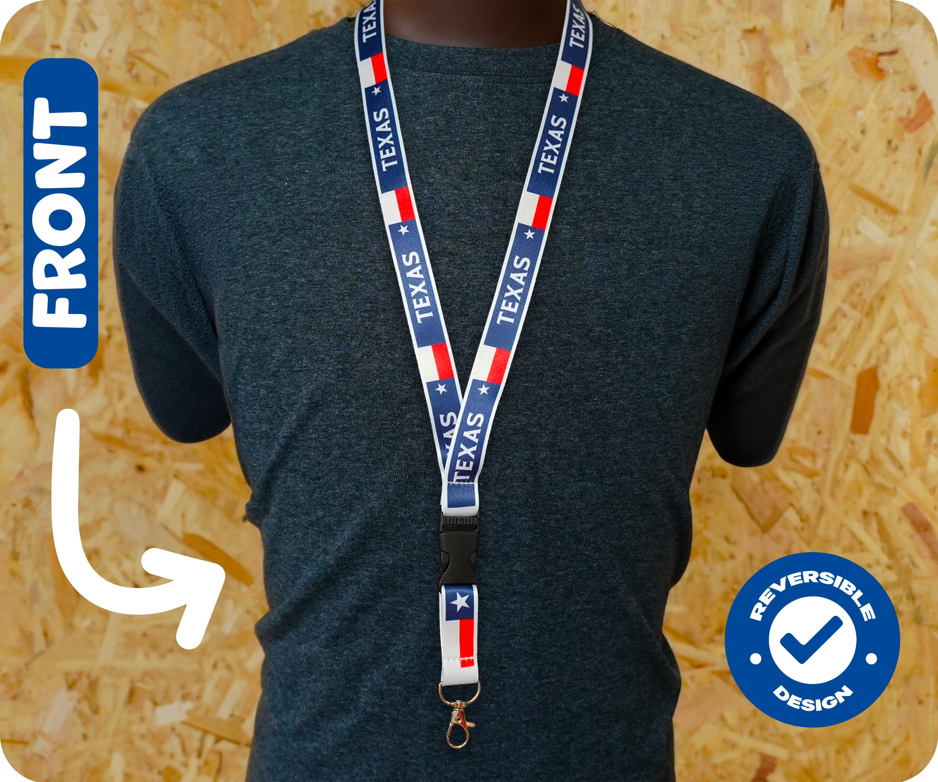 Texas State Flag Lanyard Keychain