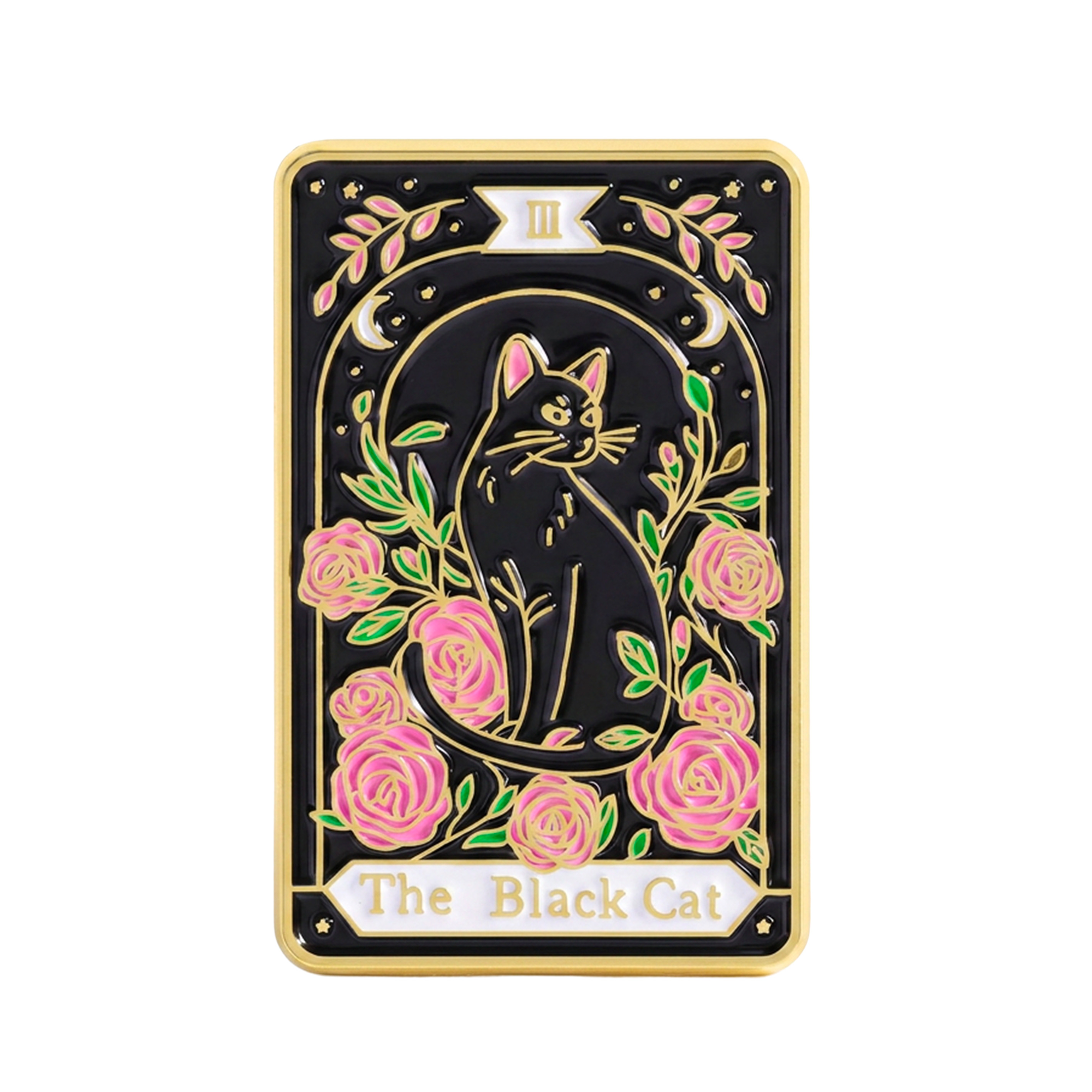 The Black Cat Tarot Card Enamel Lapel Pin Badge Imagen principal del producto