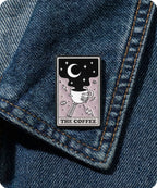 The Coffee Tarot Card Enamel Lapel Pin Badge