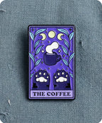 The Coffee Tarot Card Enamel Lapel Pin Badge