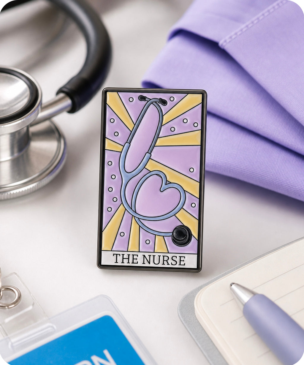 The Nurse Tarot Card Enamel Lapel Pin Badge