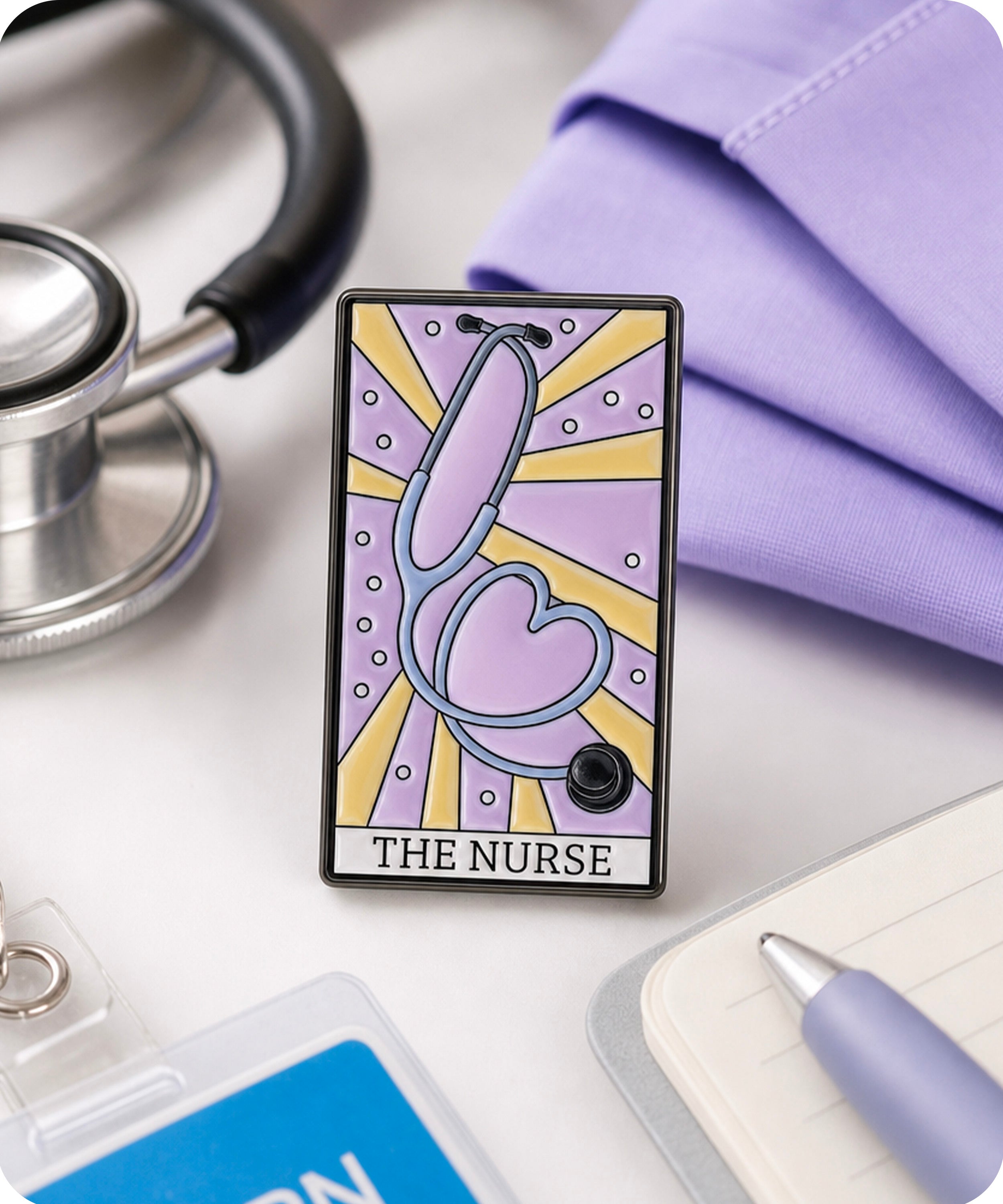 The Nurse Tarot Card Enamel Lapel Pin Badge