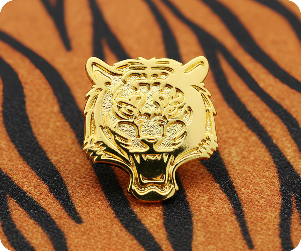 Golden Tiger Pin Badge
